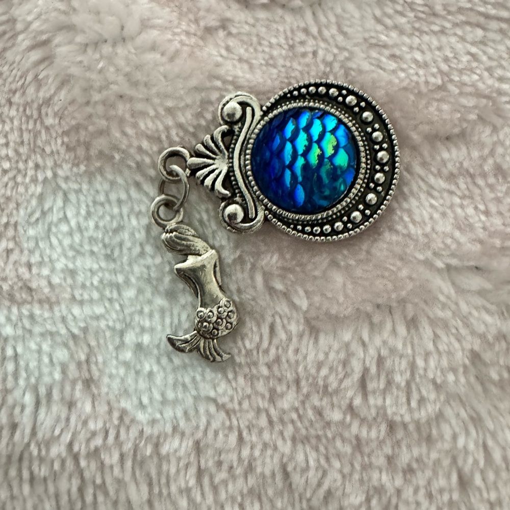 Silver and Blue Mermaid Pendant